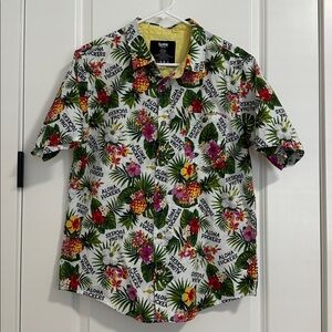 “ALOHA FUCKERS” Floral Hawaiian Shirt - size medium